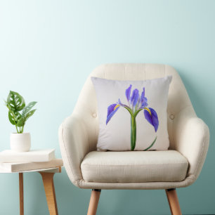 Flowers Purple Iris Flower Cushion