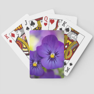 Flowers Purple Pansies Playing Cards