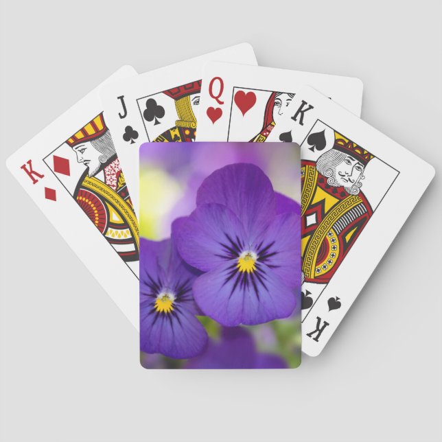 Flowers | Purple Pansies Playing Cards (Back)