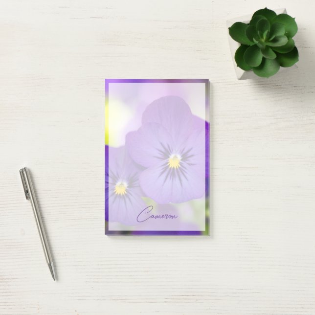 Flowers | Purple Pansies Post-it Notes (Office)