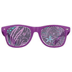 FLOWERS PURPLE PATTERN RETRO SUNGLASSES