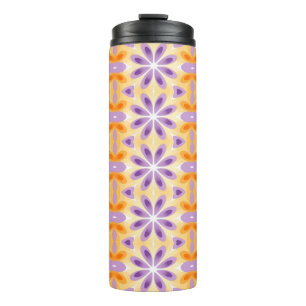 Flowers Purple Yellow Orange Thermal Tumbler