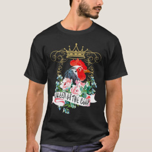 Flowers Queen Of The Coop Chicken Farmer Awesome T-Shirt