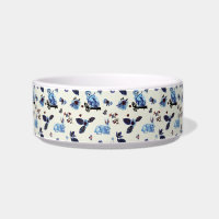 Flowers Rabbit Monkey Blue White Vintage