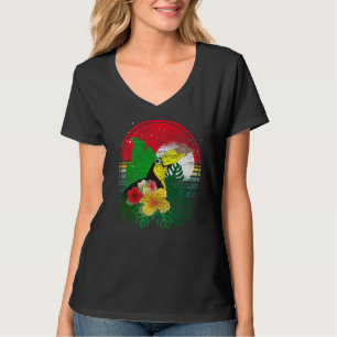Flowers Rainforest Animal Bird  Floral Retro Touca T-Shirt