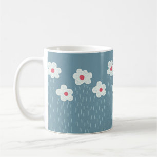 Flowers Raining Springtime Blue Gloomy Fun Coffee Mug