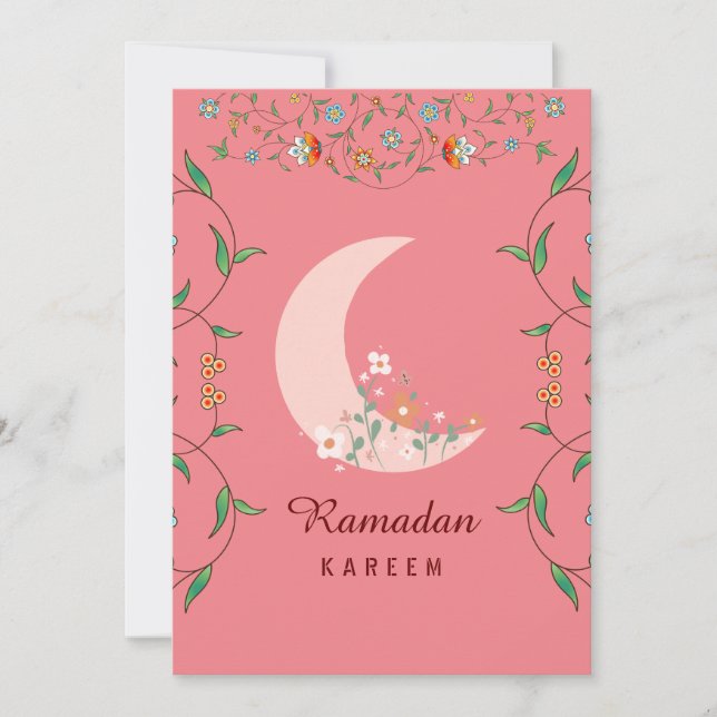 Flowers Ramadan Kareem Holiday Card (Front)