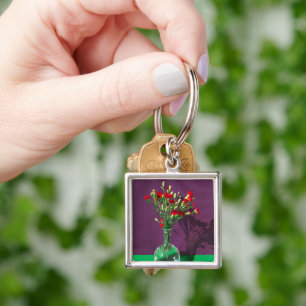 Flowers   Red Carantion Bouquet Key Ring