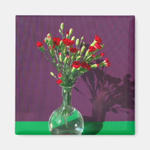Flowers Red Carantion Bouquet Magnet