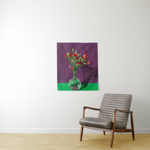 Flowers Red Carantion Bouquet Tapestry