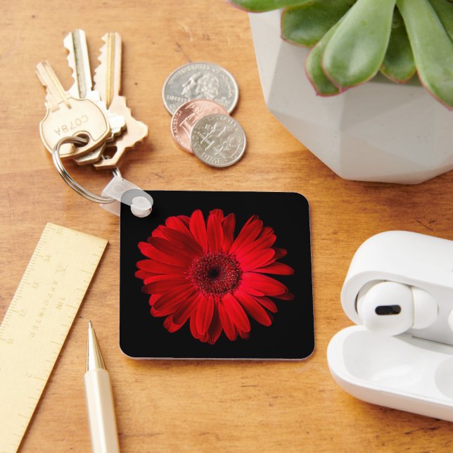 Flowers | Red Gerbera Daisy Key Ring (Desk)