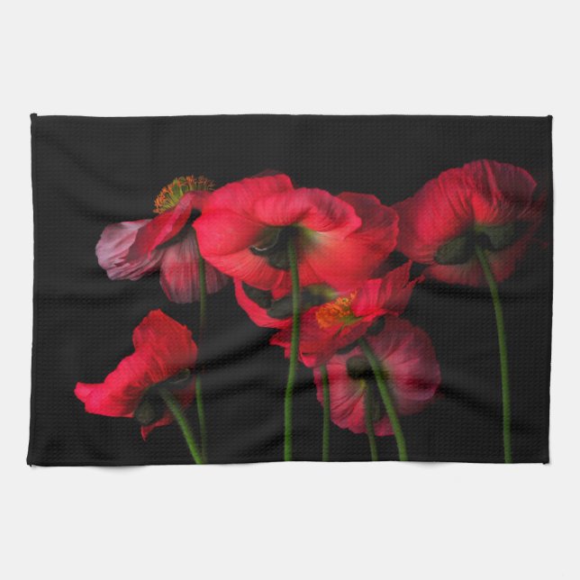 Flowers | Red Poppies Tea Towel (Horizontal)