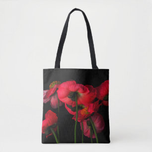 Flowers Red Poppies Tote Bag