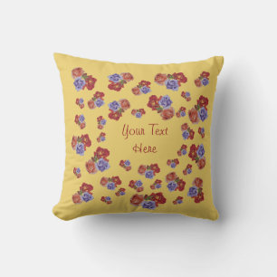 flowers red roses and rose buds floral art cushion