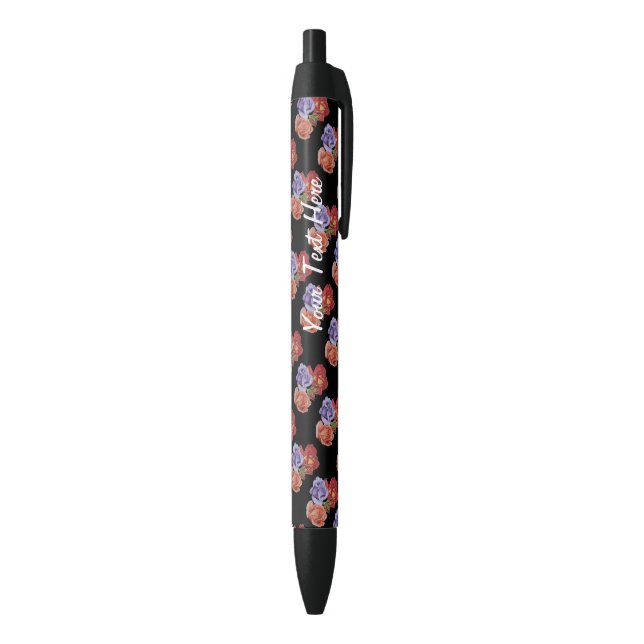 flowers red roses and rose buds floral florists black ink pen (Bottom (Vertical))