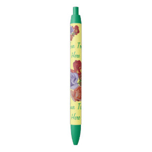 flowers red roses and rose buds floral florists black ink pen