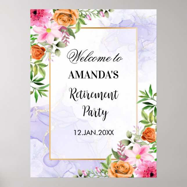 Flowers Retirement Party Welcome Sign (Front)