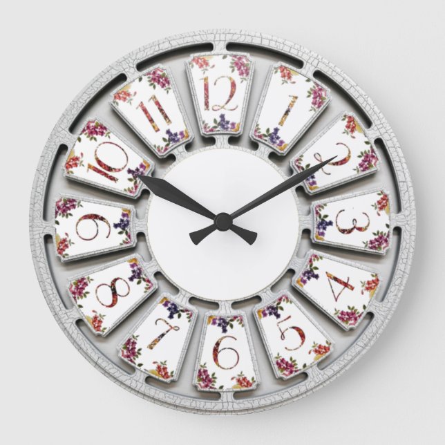 Flowers retro large clock (Front)