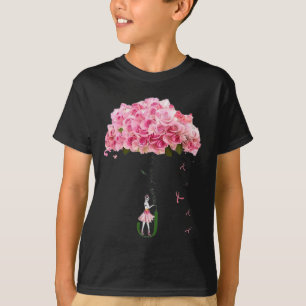 Flowers Ribbon Breast Cancer Awareness Fighter Wom T-Shirt