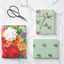 Flowers, Roses and Bluebirds