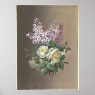Flowers Roses and Lilacs Poster