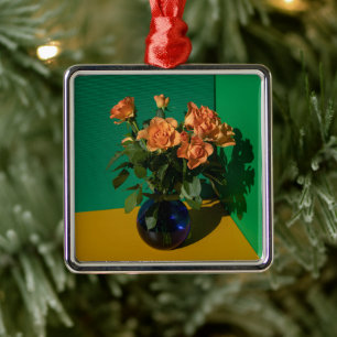 Flowers   Roses in Vase Metal Tree Decoration