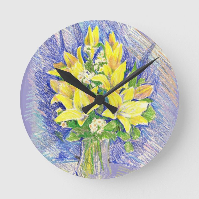 Flowers Round Clock (Front)