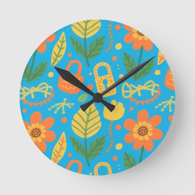 Flowers Round Clock (Front)