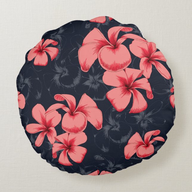 flowers round cushion (Back)