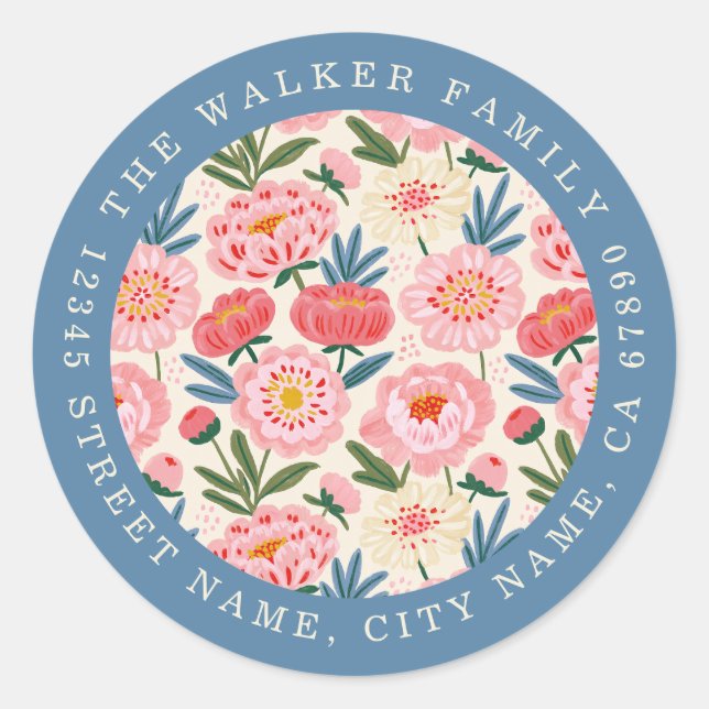 Flowers Round Stickers (Front)