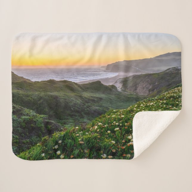 Flowers | Santa Cruz California Sherpa Blanket (Front (Horizontal))