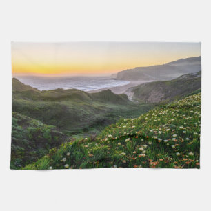 Flowers Santa Cruz California Tea Towel
