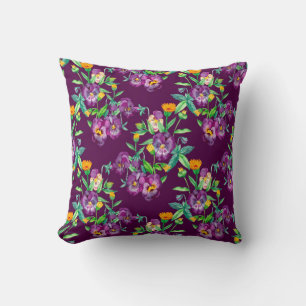Flowers seamless pattern background. Abstract coll Cushion