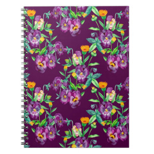 Flowers seamless pattern background. Abstract coll Notebook