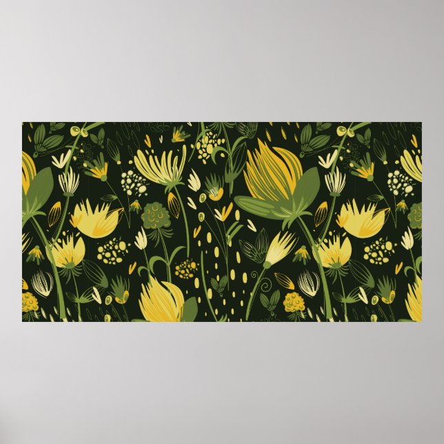 Flowers seamless pattern poster (Front)