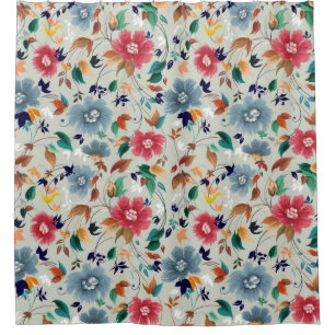 Flowers seamless pattern shower curtain