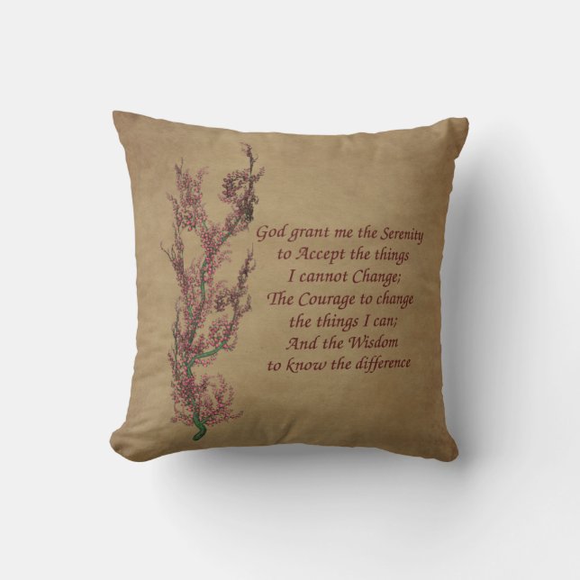 Flowers Serenity Prayer Inspirational  Cushion (Front)
