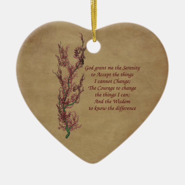 Flowers Serenity Prayer Inspirational Ornament (Front)