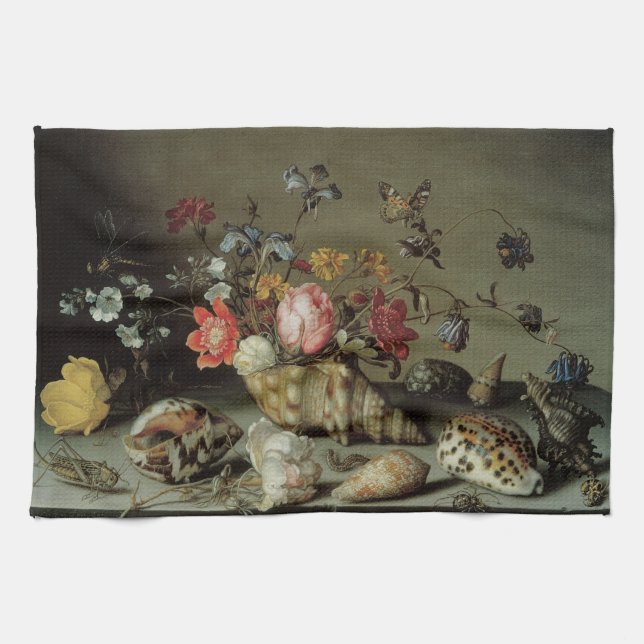 Flowers, Shells and Insects Balthasar van der Ast Tea Towel (Horizontal)