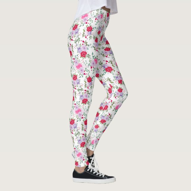  flowers - Simple various colours   Leggings (Right)