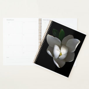 Flowers Single White Magnolia Blossom Planner