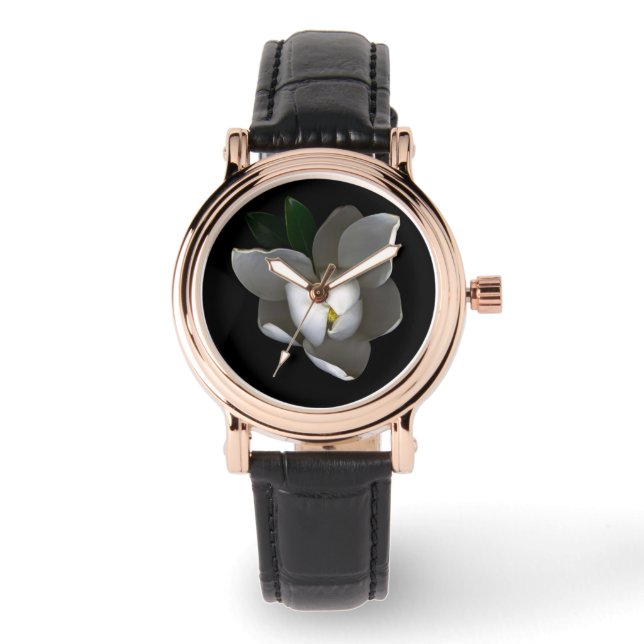 Flowers | Single White Magnolia Blossom Watch (Front)