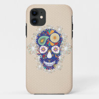 flowers skull iphone