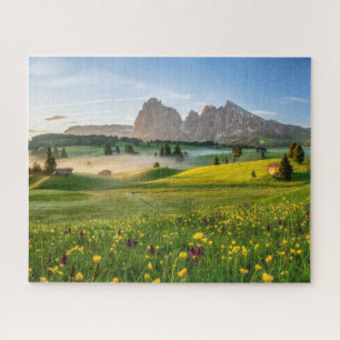 Flowers   Spring Alpe di Siusi Langkofel Jigsaw Puzzle