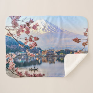 Flowers   Spring Cherry Blossoms Japan Sherpa Blanket