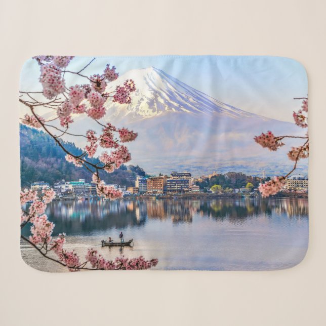 Flowers | Spring Cherry Blossoms Japan Sherpa Blanket (Front (Horizontal))