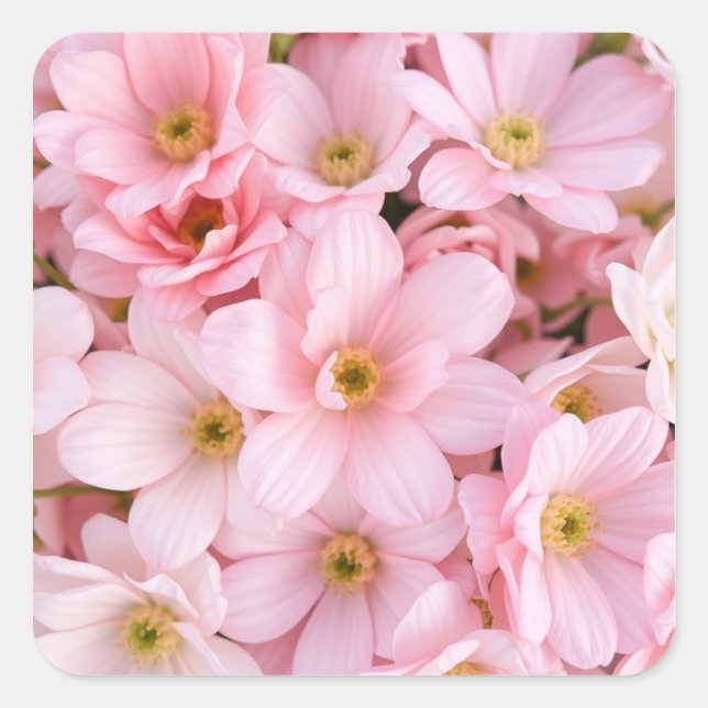 Flowers Square Sticker (Front)