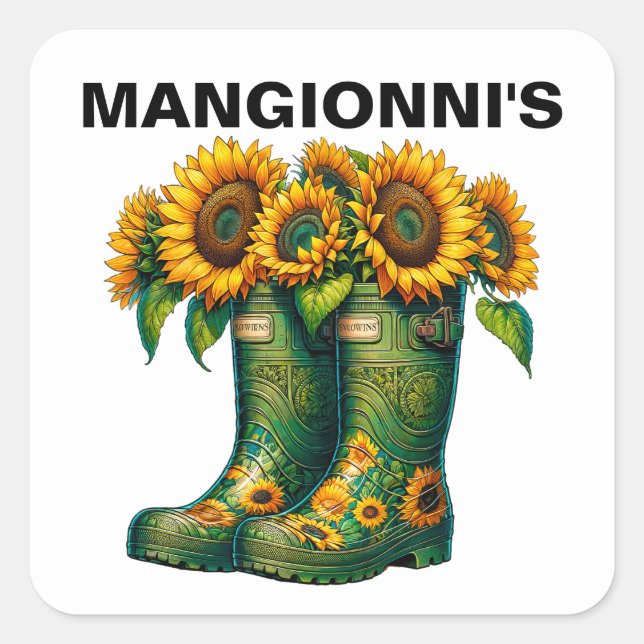 FLOWERS SQUARE STICKER (Front)