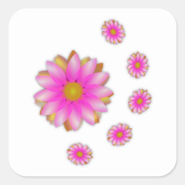 Flowers Square Sticker (Front)
