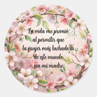 Flowers, stylish classic round sticker